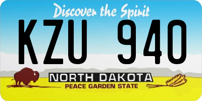 ND license plate KZU940