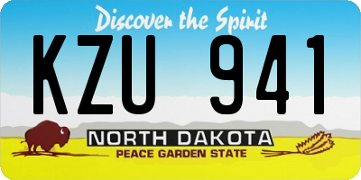 ND license plate KZU941