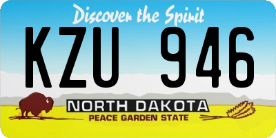 ND license plate KZU946