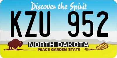 ND license plate KZU952