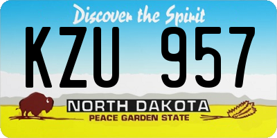 ND license plate KZU957