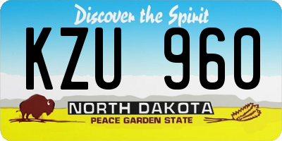 ND license plate KZU960