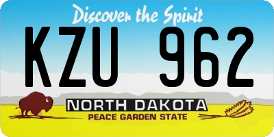 ND license plate KZU962