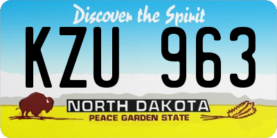 ND license plate KZU963