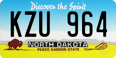 ND license plate KZU964