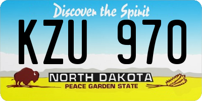 ND license plate KZU970