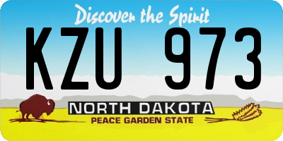 ND license plate KZU973
