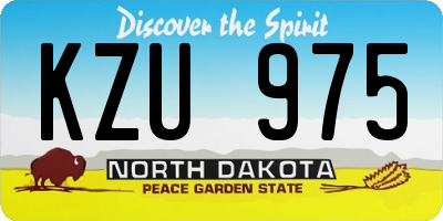 ND license plate KZU975