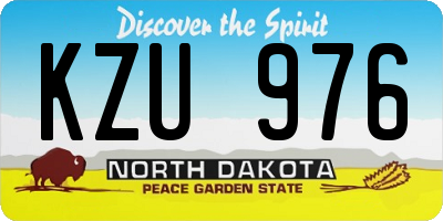 ND license plate KZU976