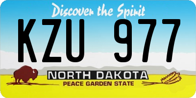 ND license plate KZU977