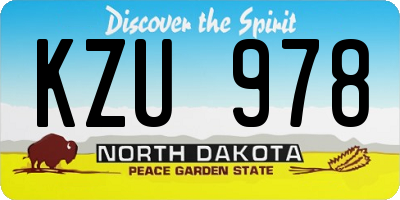 ND license plate KZU978
