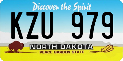 ND license plate KZU979