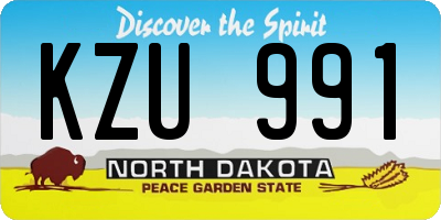 ND license plate KZU991