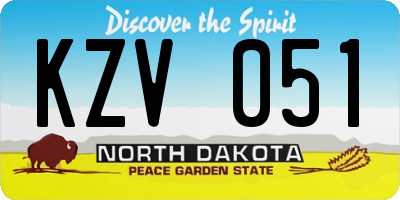 ND license plate KZV051