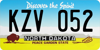ND license plate KZV052