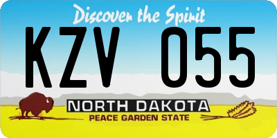 ND license plate KZV055