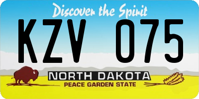 ND license plate KZV075