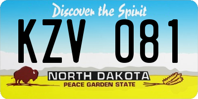 ND license plate KZV081