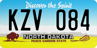 ND license plate KZV084