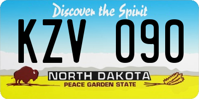 ND license plate KZV090