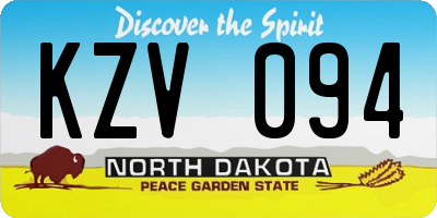 ND license plate KZV094