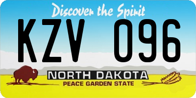 ND license plate KZV096