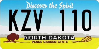 ND license plate KZV110