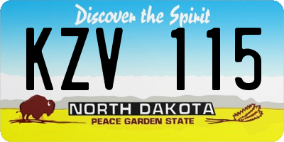 ND license plate KZV115