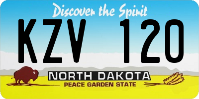 ND license plate KZV120