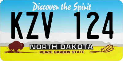 ND license plate KZV124