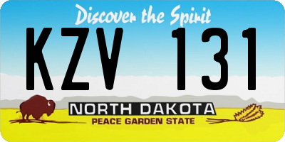 ND license plate KZV131