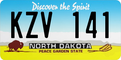 ND license plate KZV141