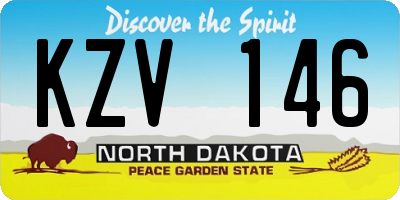 ND license plate KZV146