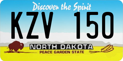 ND license plate KZV150