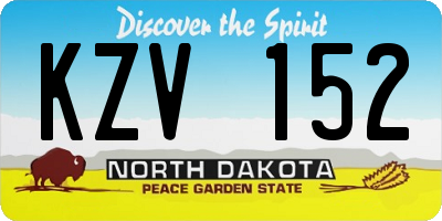 ND license plate KZV152