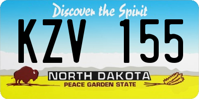 ND license plate KZV155