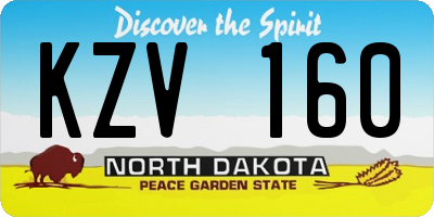 ND license plate KZV160