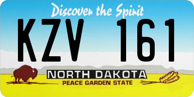 ND license plate KZV161