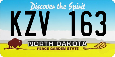 ND license plate KZV163