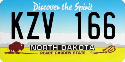 ND license plate KZV166