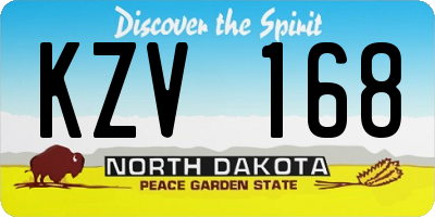 ND license plate KZV168