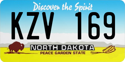 ND license plate KZV169