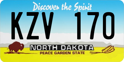 ND license plate KZV170