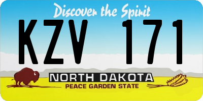 ND license plate KZV171