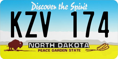 ND license plate KZV174