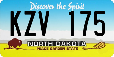 ND license plate KZV175