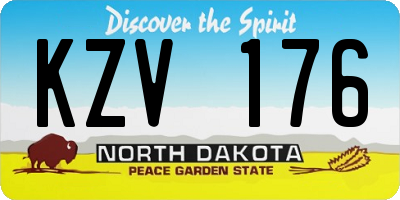 ND license plate KZV176