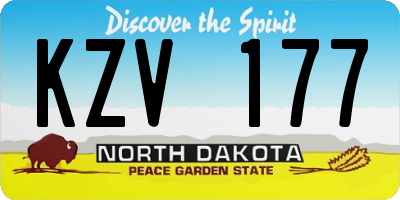 ND license plate KZV177