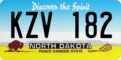 ND license plate KZV182