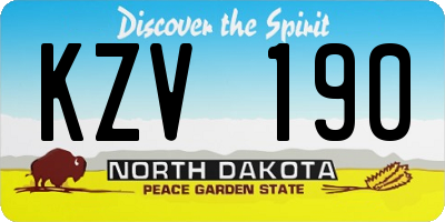 ND license plate KZV190